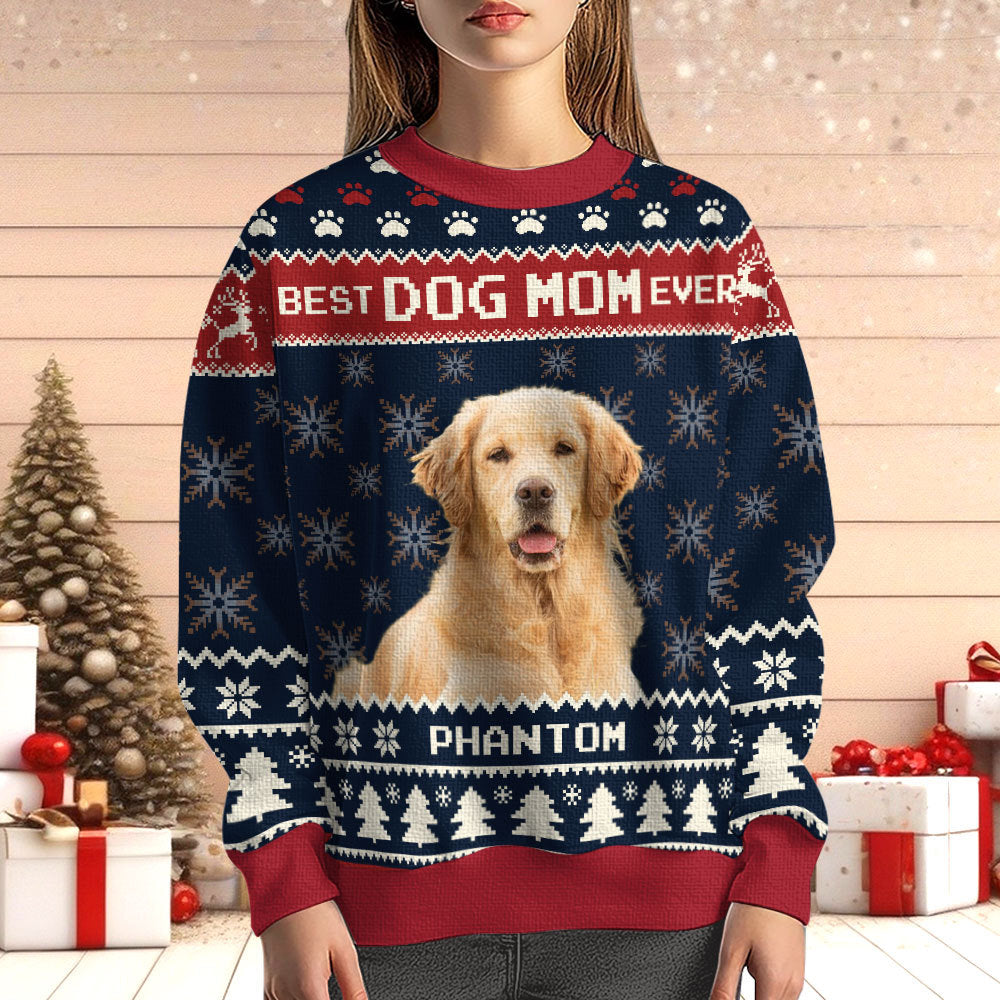 Best Dog Mom/ Dog Dad Ever - Personalized Ugly Sweater