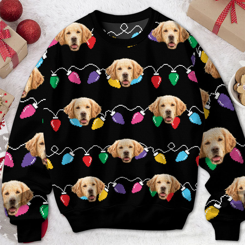 Custom Dog/Cat Face Silly Xmas Leds - Personalized Ugly Sweater