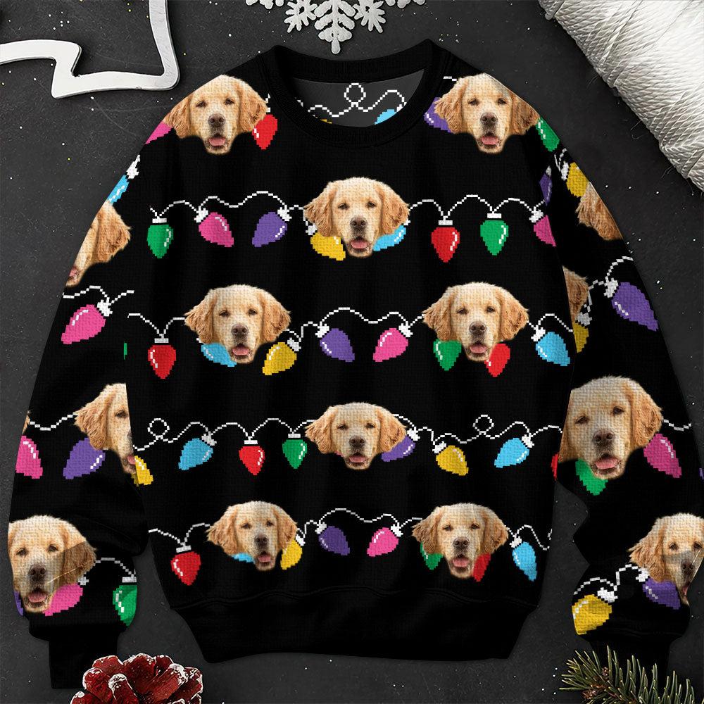 Custom Dog/Cat Face Silly Xmas Leds - Personalized Ugly Sweater
