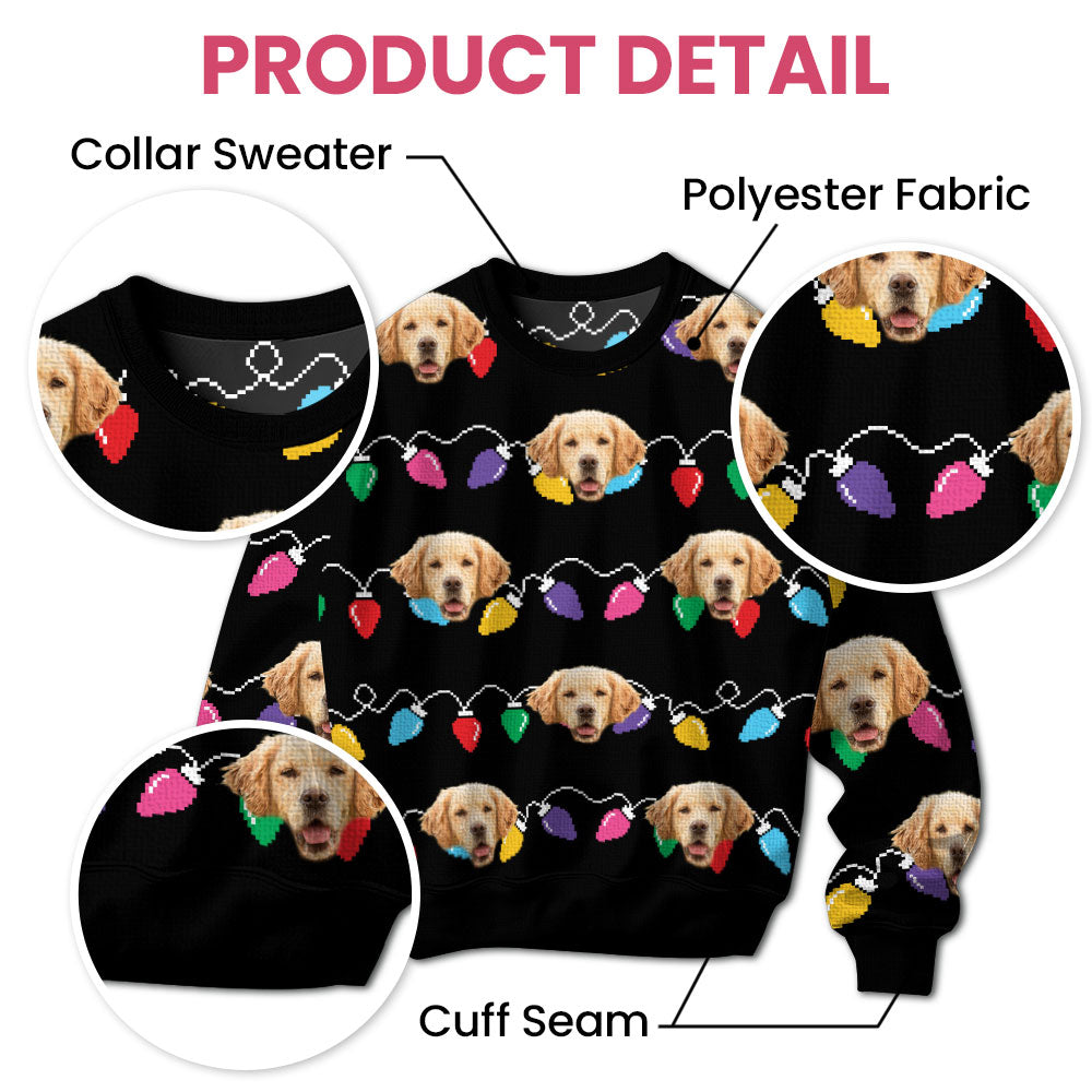 Custom Dog/Cat Face Silly Xmas Leds - Personalized Ugly Sweater