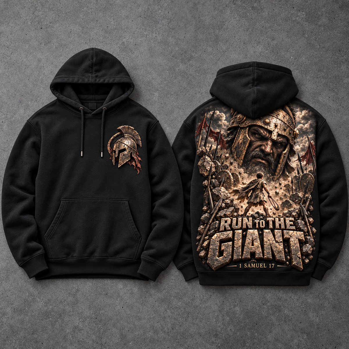 Run to the Giant – Face the Giant Christian Hoodie