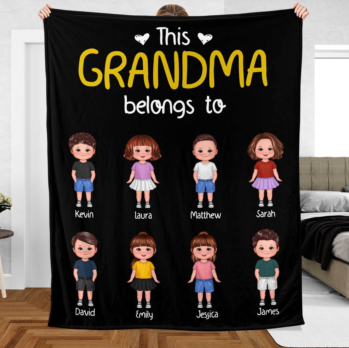 This Mommy Belongs To - Personalized Blanket - Best Gift For Mom, Dad, Grandma, Grandpa - Giftago