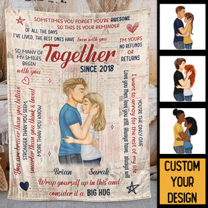Together Since Kissing Couple - Personalized Blanket - Meaningful Gift For Valentine, For Couple - Giftago