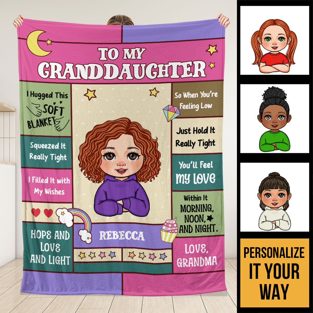 To My Granddaughter Blanket - Personalized Blanket