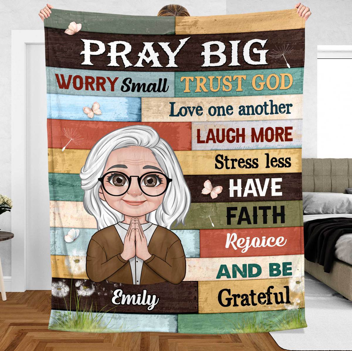 Pray Big - Personalized Blanket - Best Gift For Mother, For Grandma - Giftago