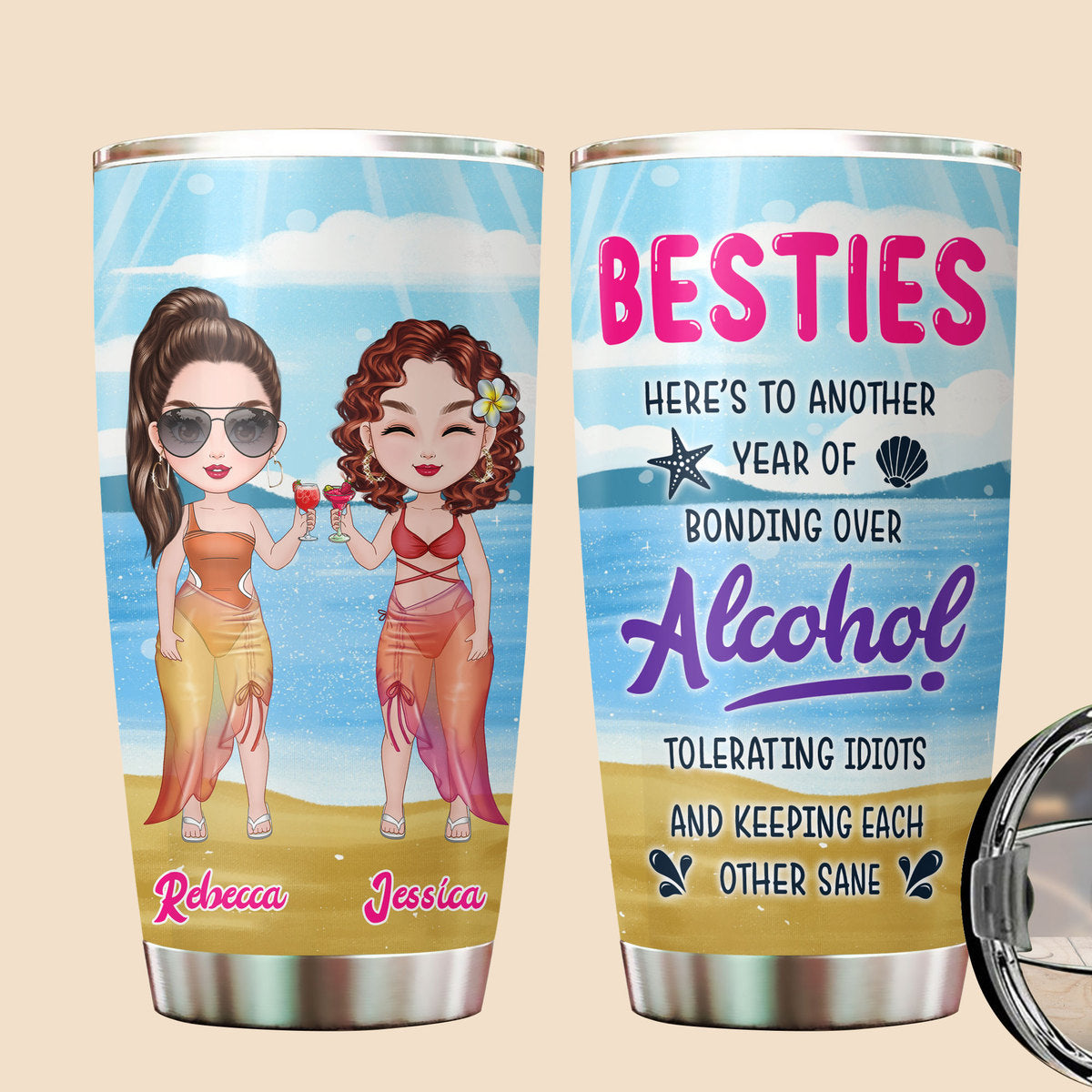 Summer Doll Besties - Personalized Tumbler - Best Gift For Summer - Giftago