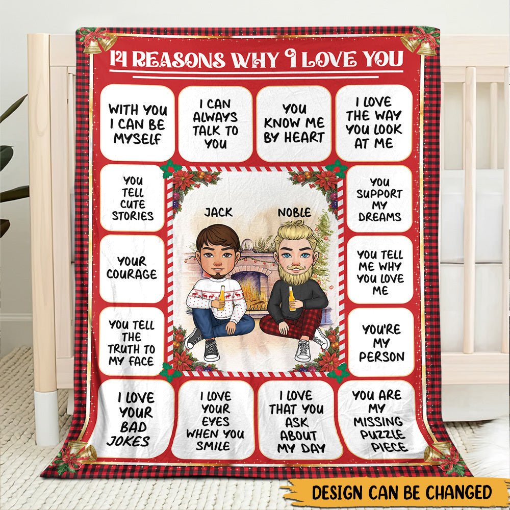 14 Reasons Why I Love You - Personalized Blanket - Best Gift For Couple - Giftago
