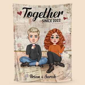 Together Since Couple - Personalized Blanket - Meaningful Gift For Valentine - Giftago