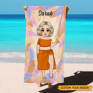 Tropical Summer Beach (Version 2) - Personalized Beach Towel - Best Gift For Summer - Giftago
