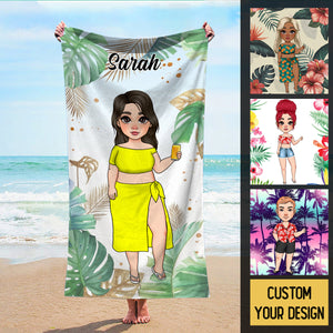 Tropical Summer Beach (Version 2) - Personalized Beach Towel - Best Gift For Summer - Giftago