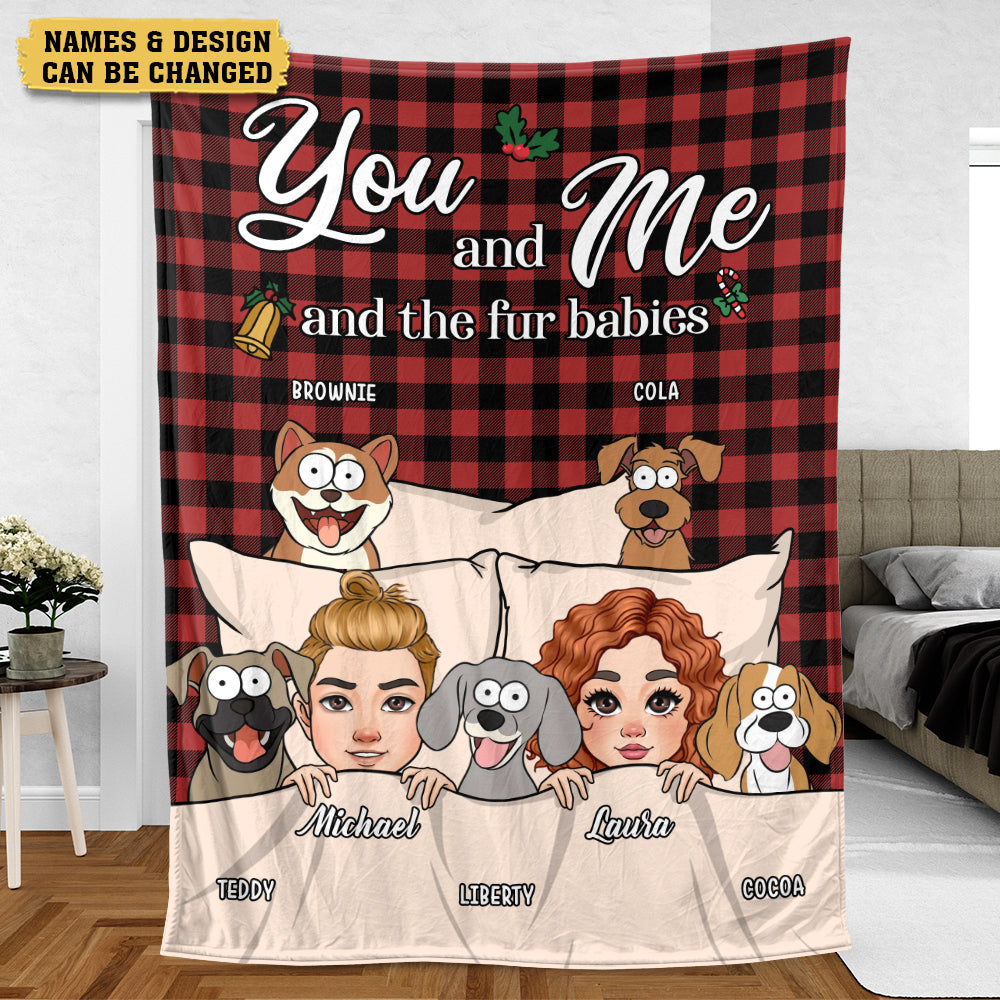 You & Me And The Dogs - Personalized Blanket - Best Gift For Christmas, For Dog Lovers - Giftago