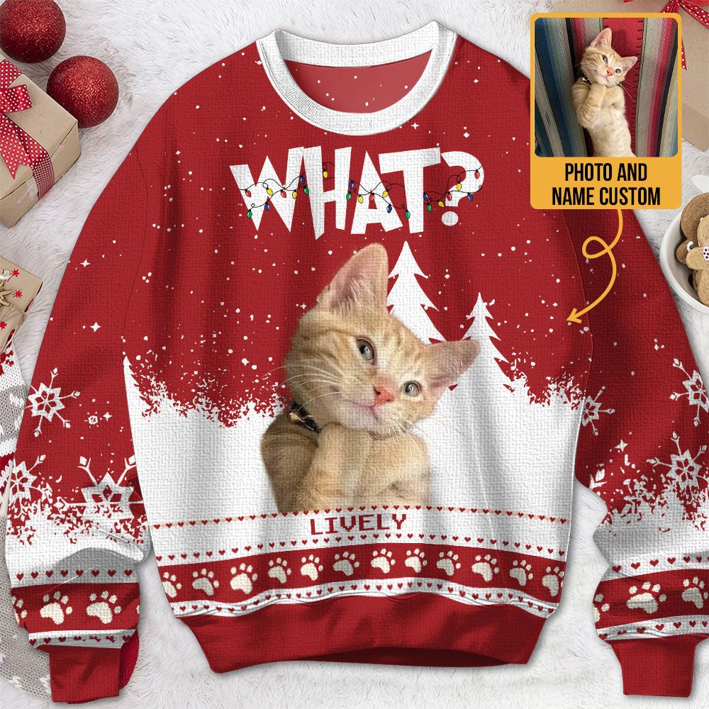 What Custom Face - Personalized Ugly Sweater