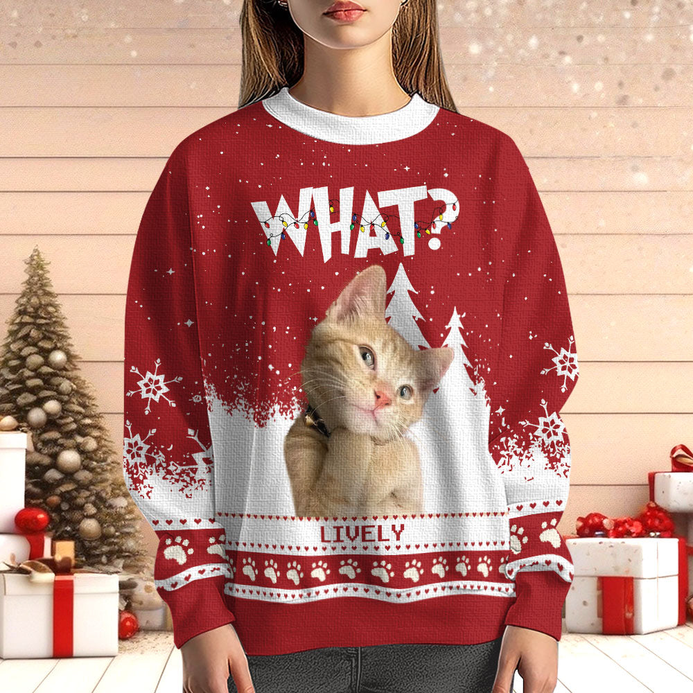 What Custom Face - Personalized Ugly Sweater
