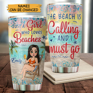 Just A Girl Who Love Beachs - Personalized Tumbler - Best Gift For Summer - Giftago