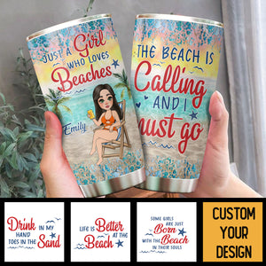 Just A Girl Who Love Beachs - Personalized Tumbler - Best Gift For Summer - Giftago