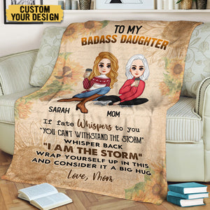 To My Badass Daughter/Granddaughter - Personalized Blanket - Best Gift For Daughter, Granddaughter - Giftago