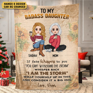 To My Badass Daughter/Granddaughter - Personalized Blanket - Best Gift For Daughter, Granddaughter - Giftago