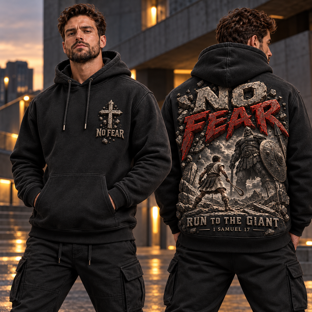 Run to the Giant – No Fear Christian Hoodie