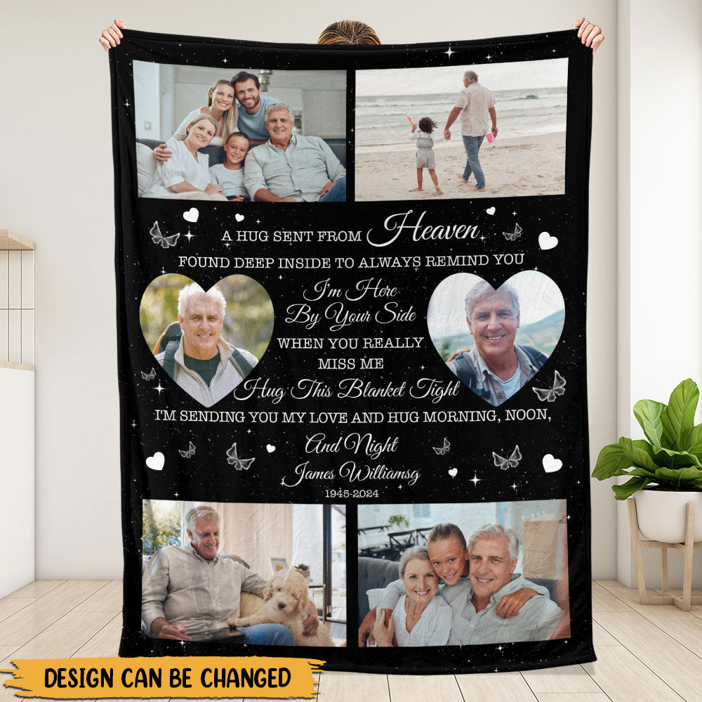 Hugs From Heaven - Personalized Memory Photo Blanket