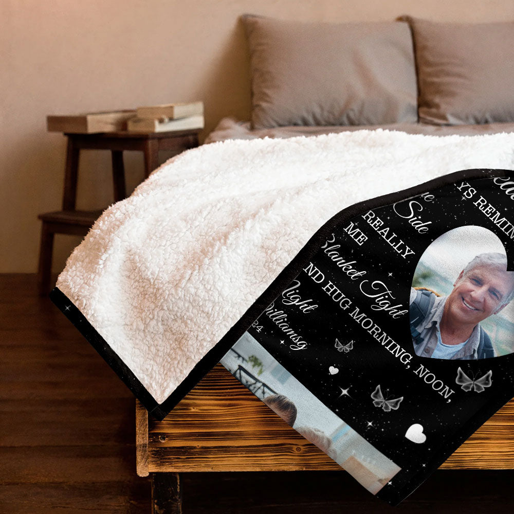 Hugs From Heaven - Personalized Memory Photo Blanket