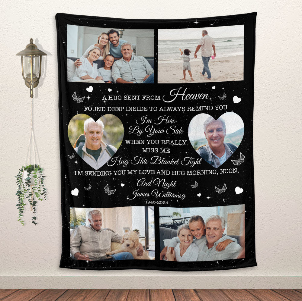 Hugs From Heaven - Personalized Memory Photo Blanket