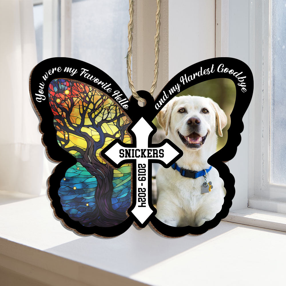 You Were My Favorite Hello - Personalized Memorial Suncatcher Ornament