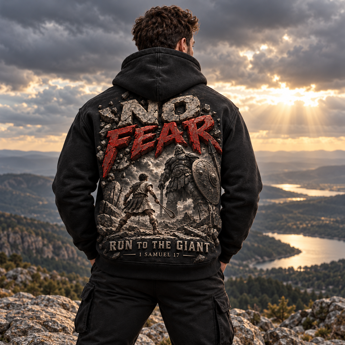 Run to the Giant – No Fear Christian Hoodie