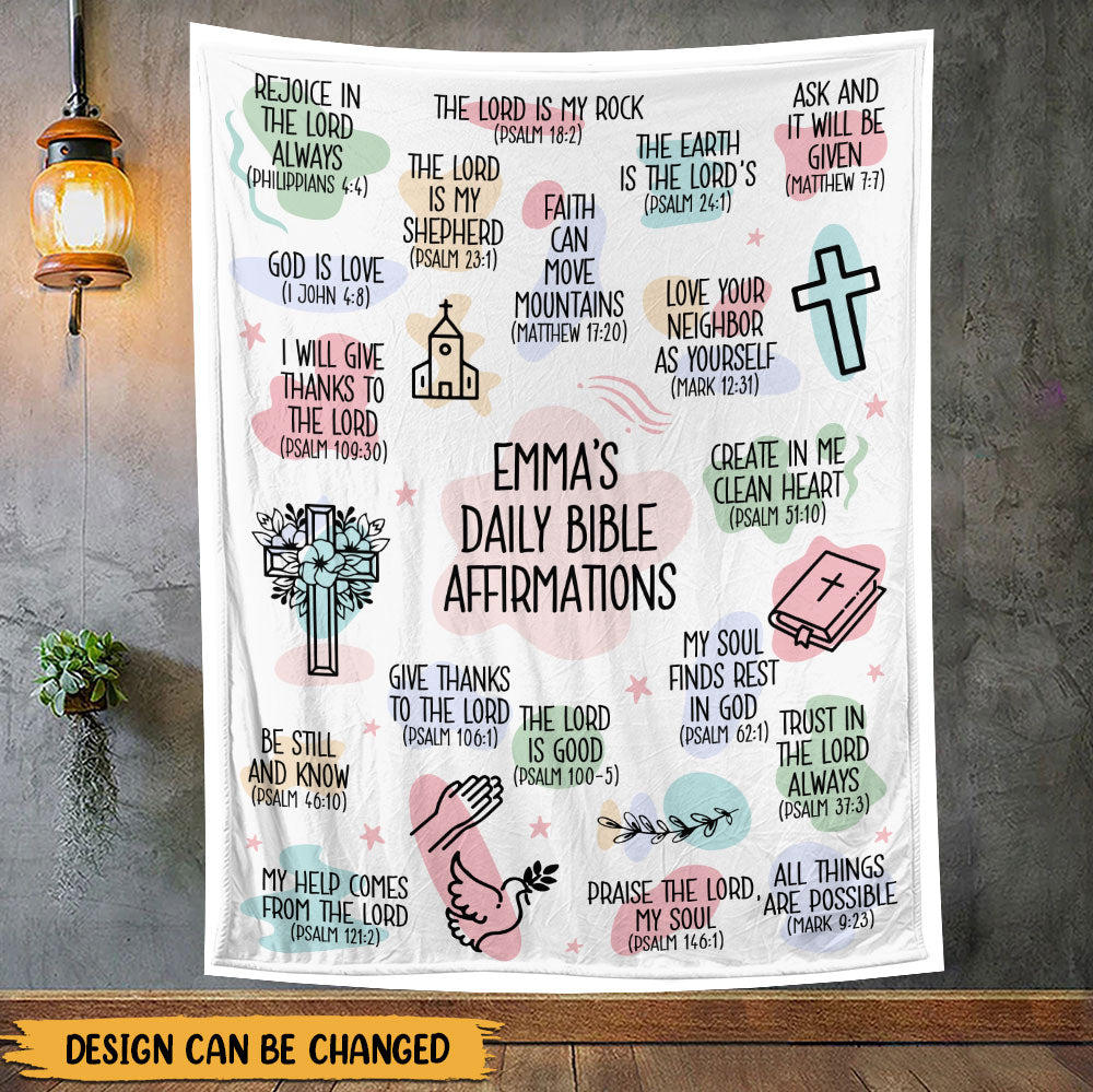 Daily Bible Affirmations Blanket - Personalized Blanket