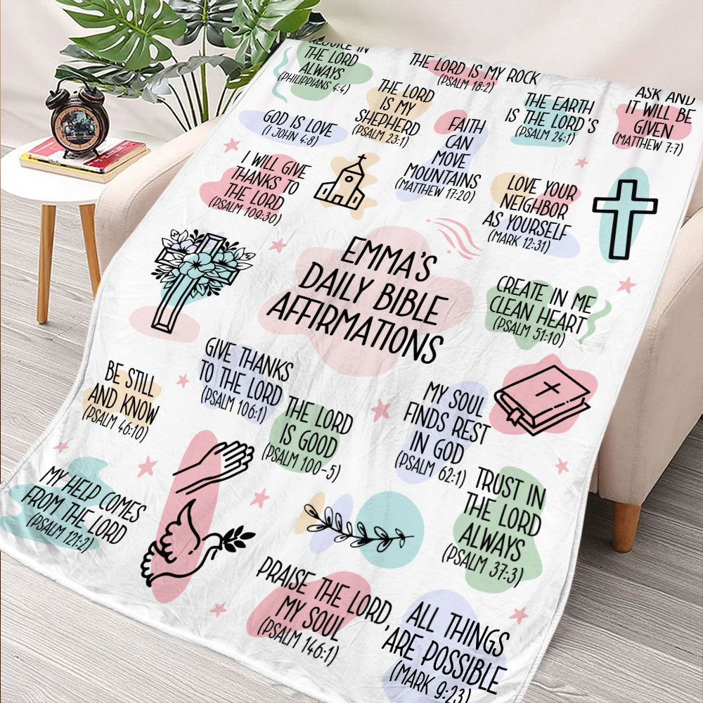 Daily Bible Affirmations Blanket - Personalized Blanket