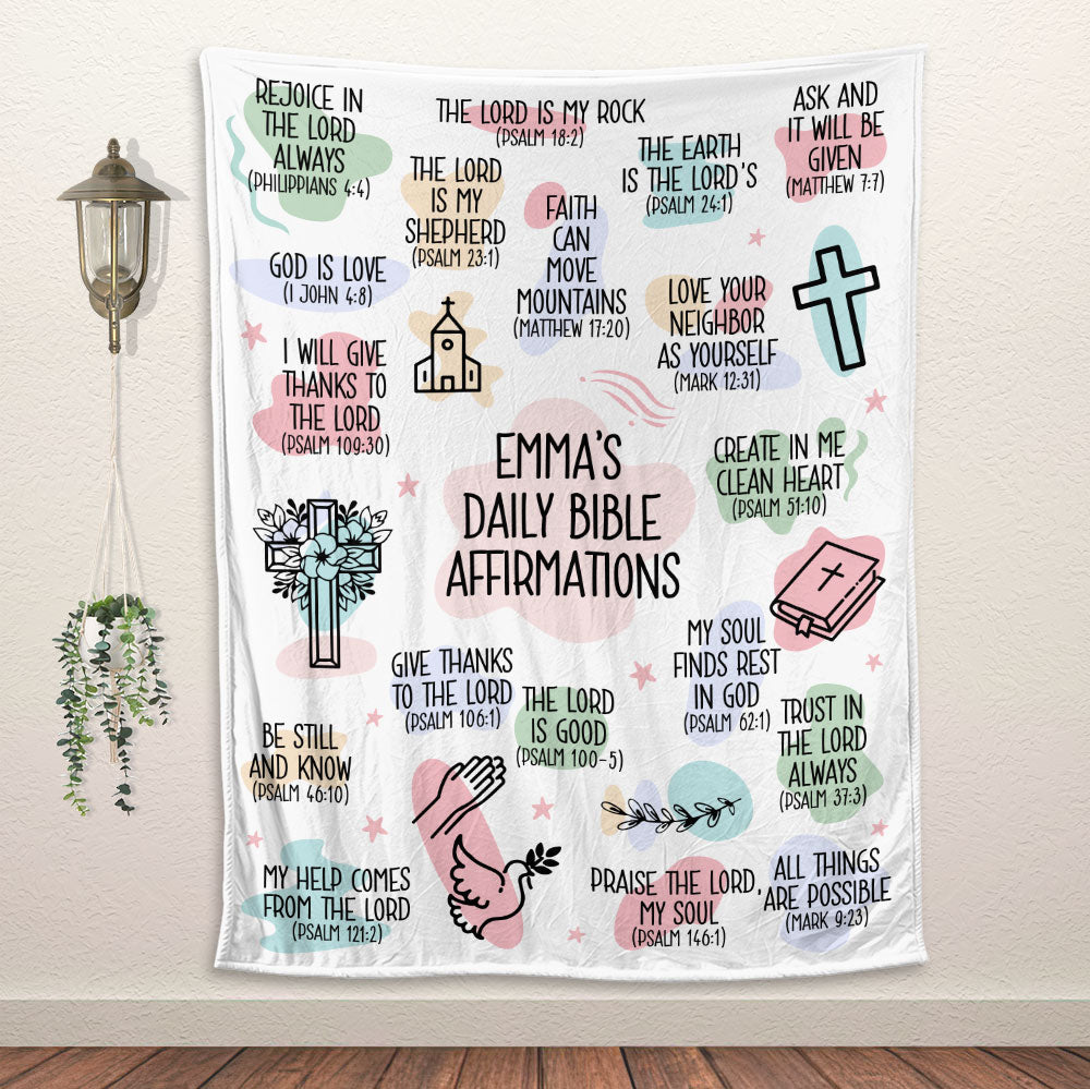 Daily Bible Affirmations Blanket - Personalized Blanket