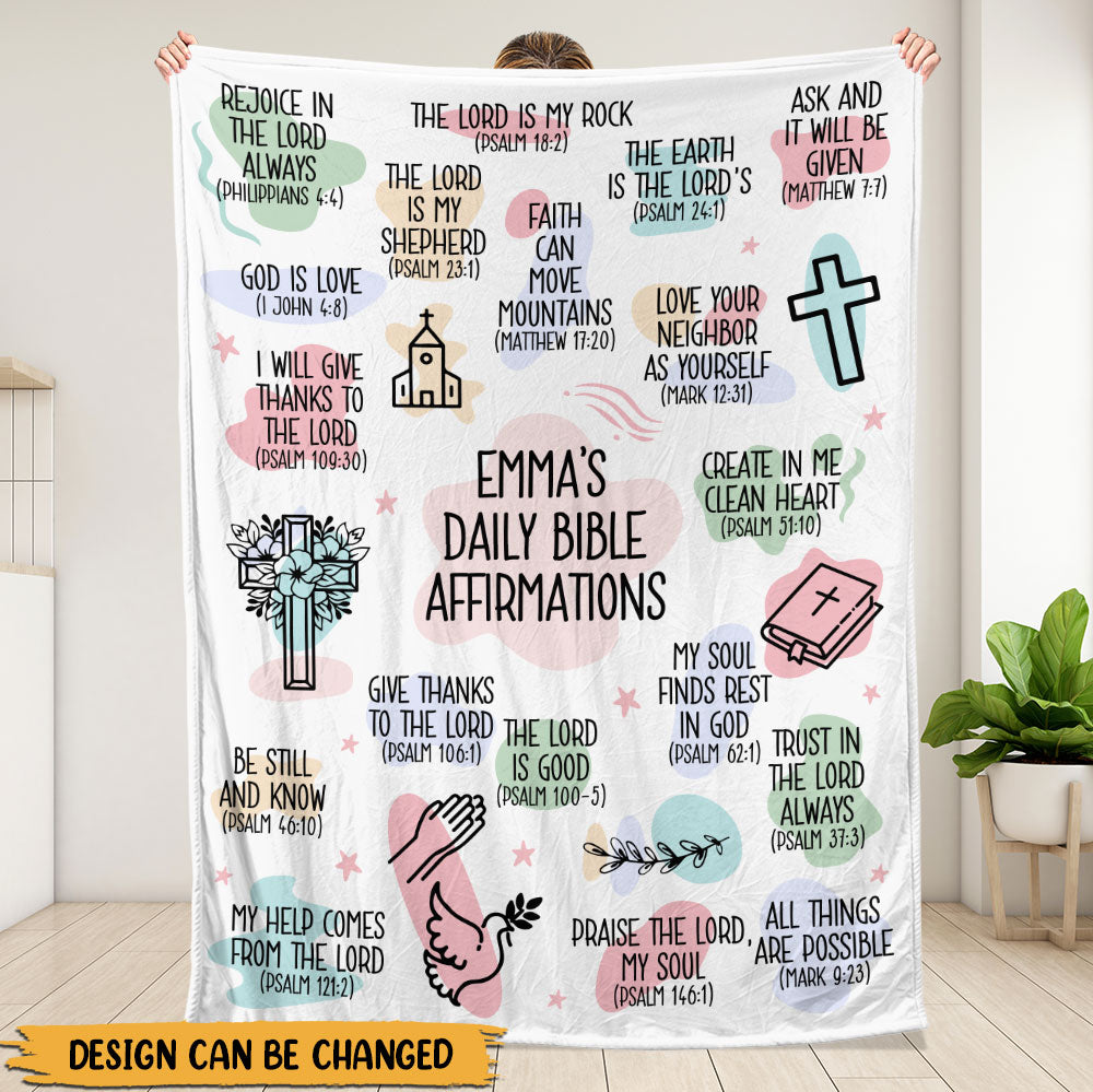 Daily Bible Affirmations Blanket - Personalized Blanket