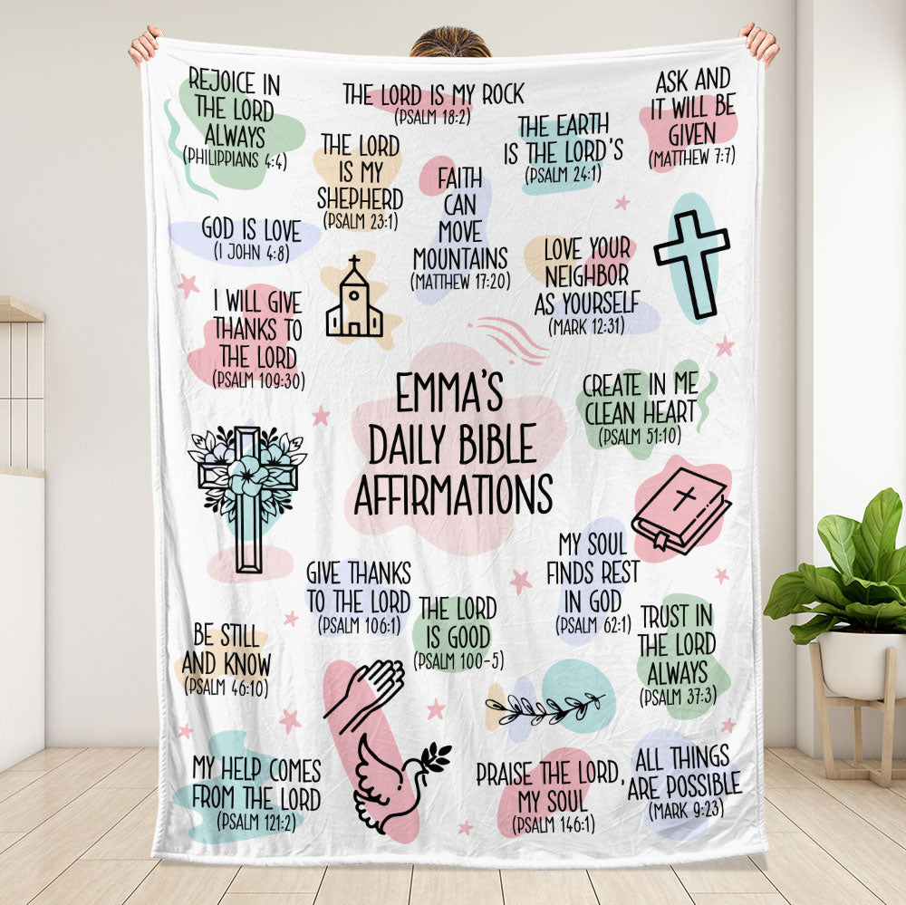 Daily Bible Affirmations Blanket - Personalized Blanket