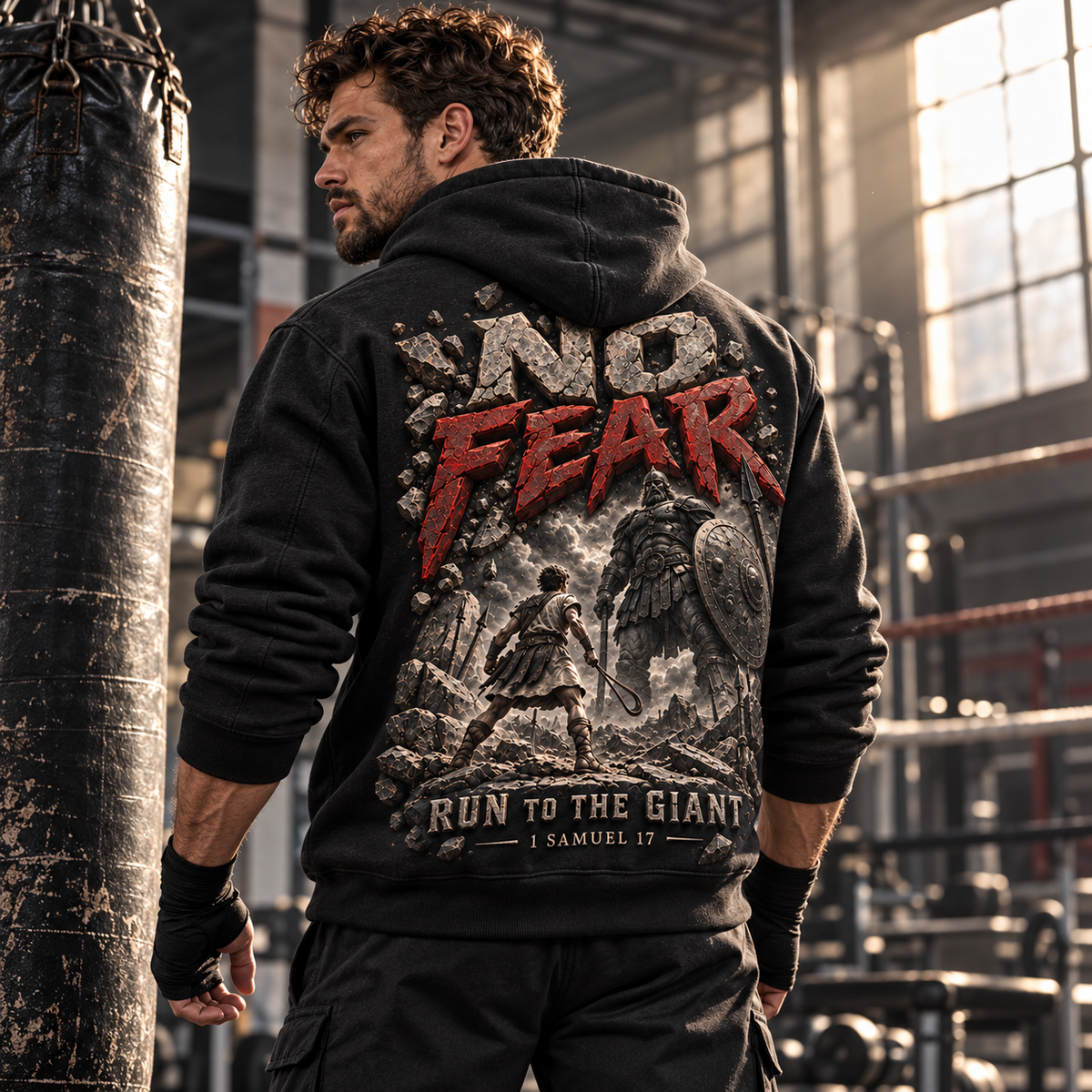 Run to the Giant – No Fear Christian Hoodie