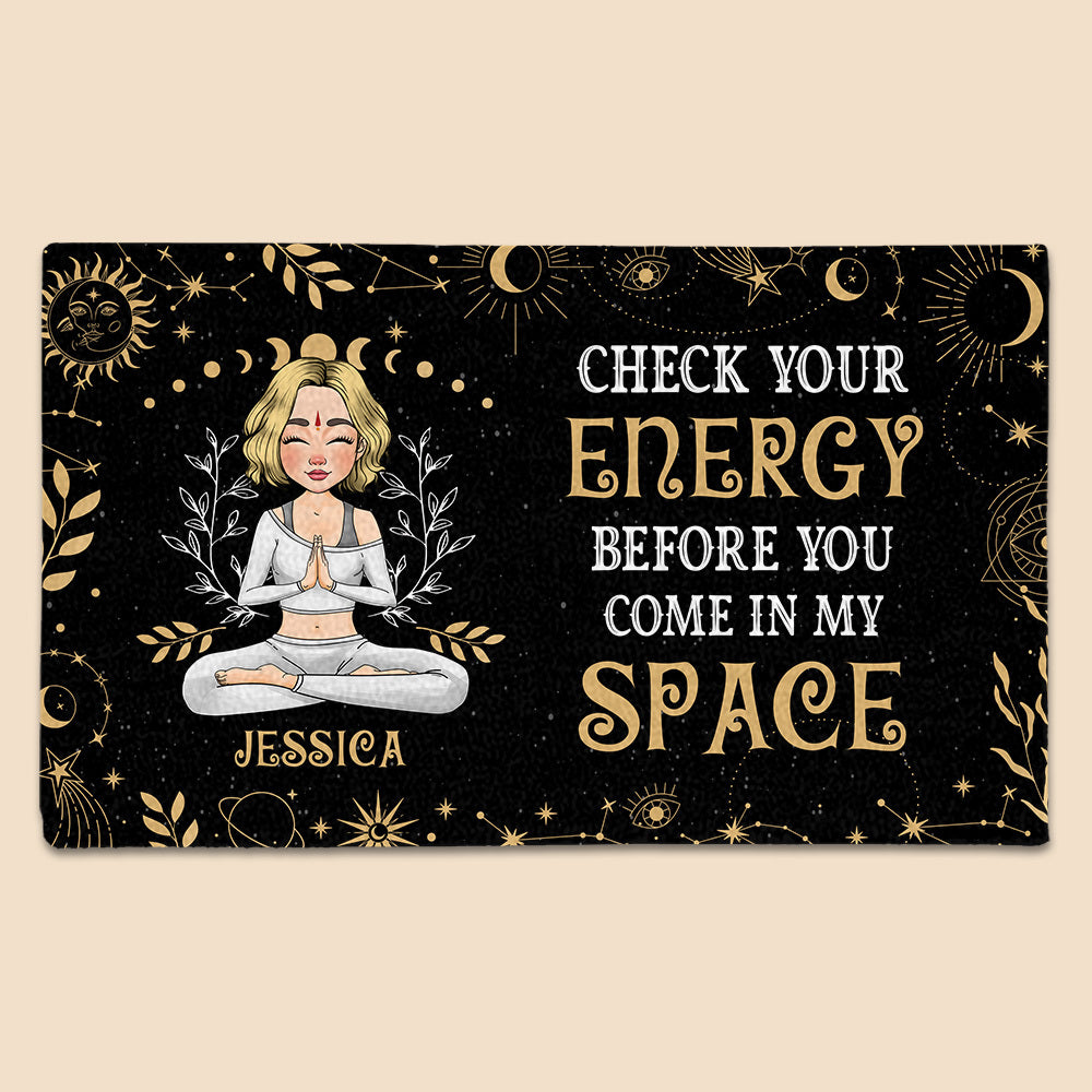Check Your Energy - Personalized Doormat - Best Gift For Yoga Lover - Giftago