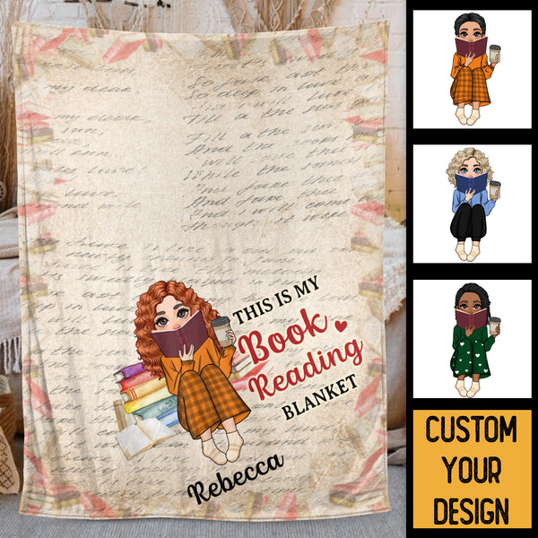 This Is My Book Reading Blanket - Personalized Blanket - Thoughtful Gift For Birthday, Christmas - Giftago
