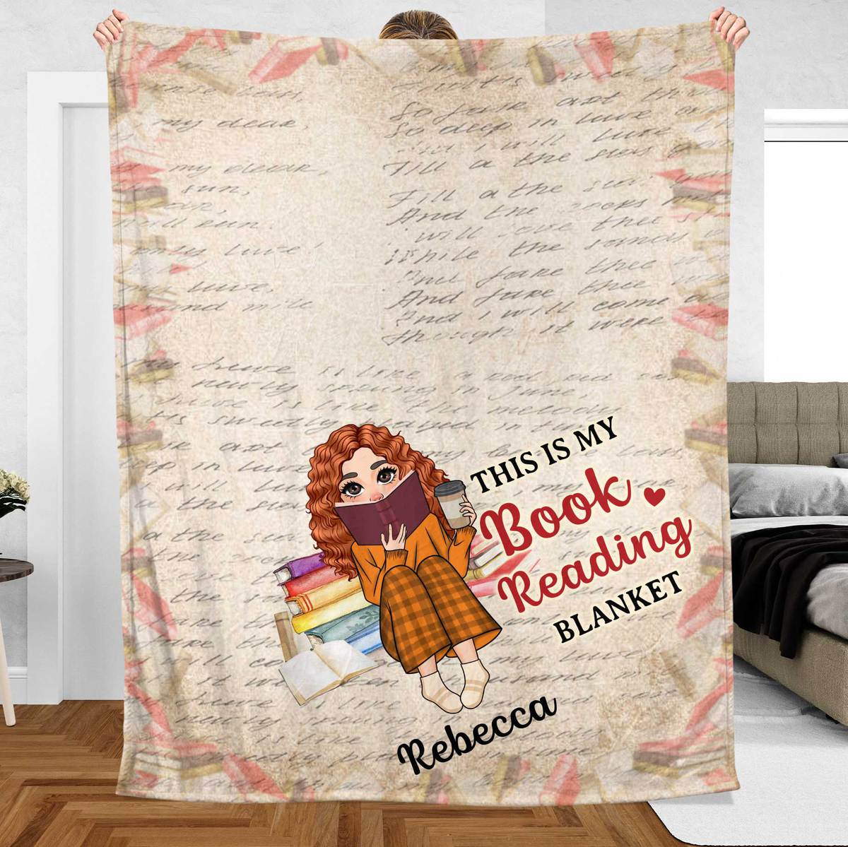 This Is My Book Reading Blanket - Personalized Blanket - Thoughtful Gift For Birthday, Christmas - Giftago