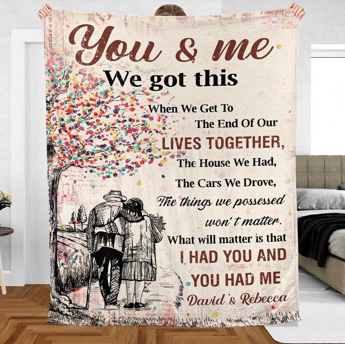 You & Me We Got This - Lives Together - Personalized Blanket - Meaningful Gift For Valentine, For Couple - Giftago