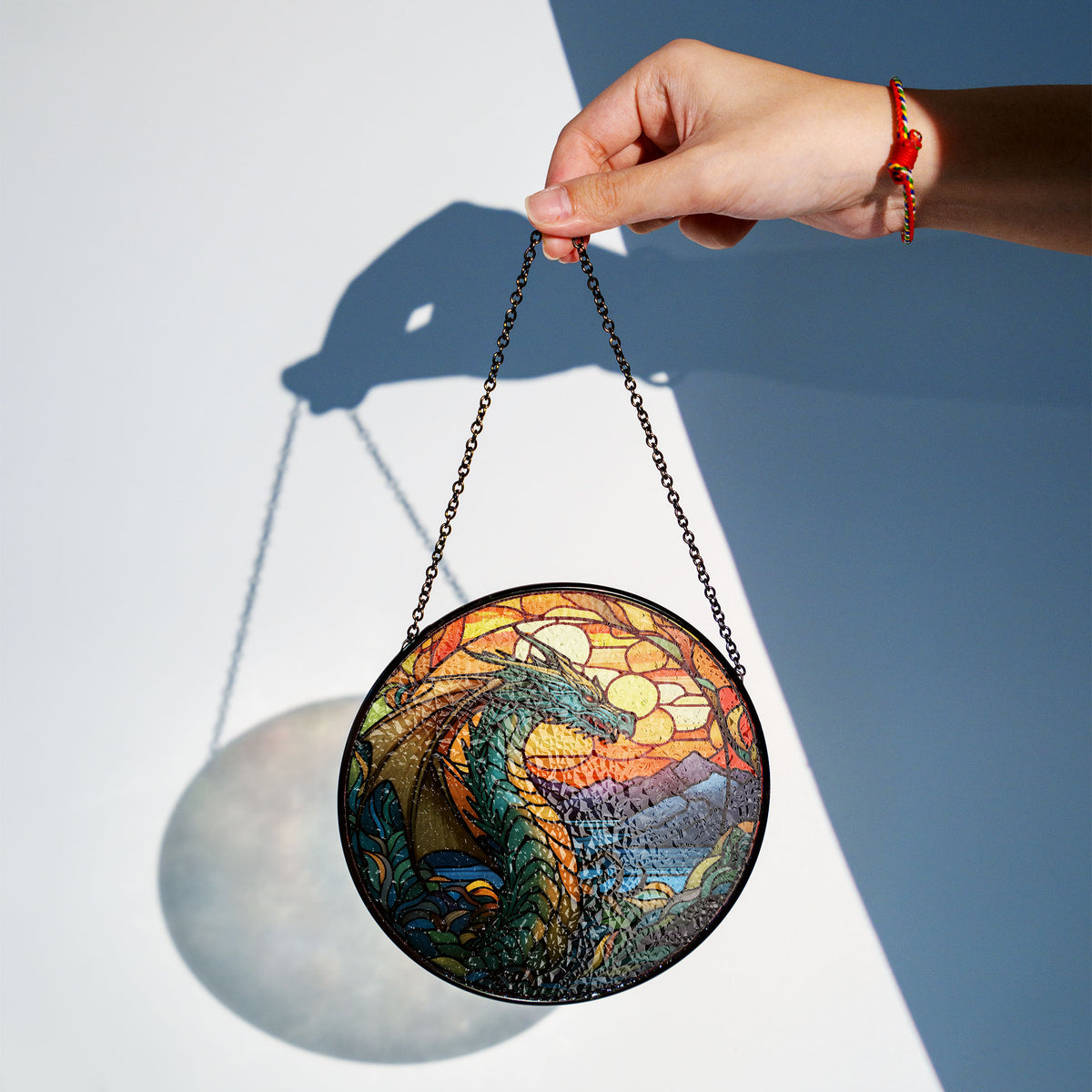 Nightshade Serpent Stained Glass Window Hanging Suncatcher