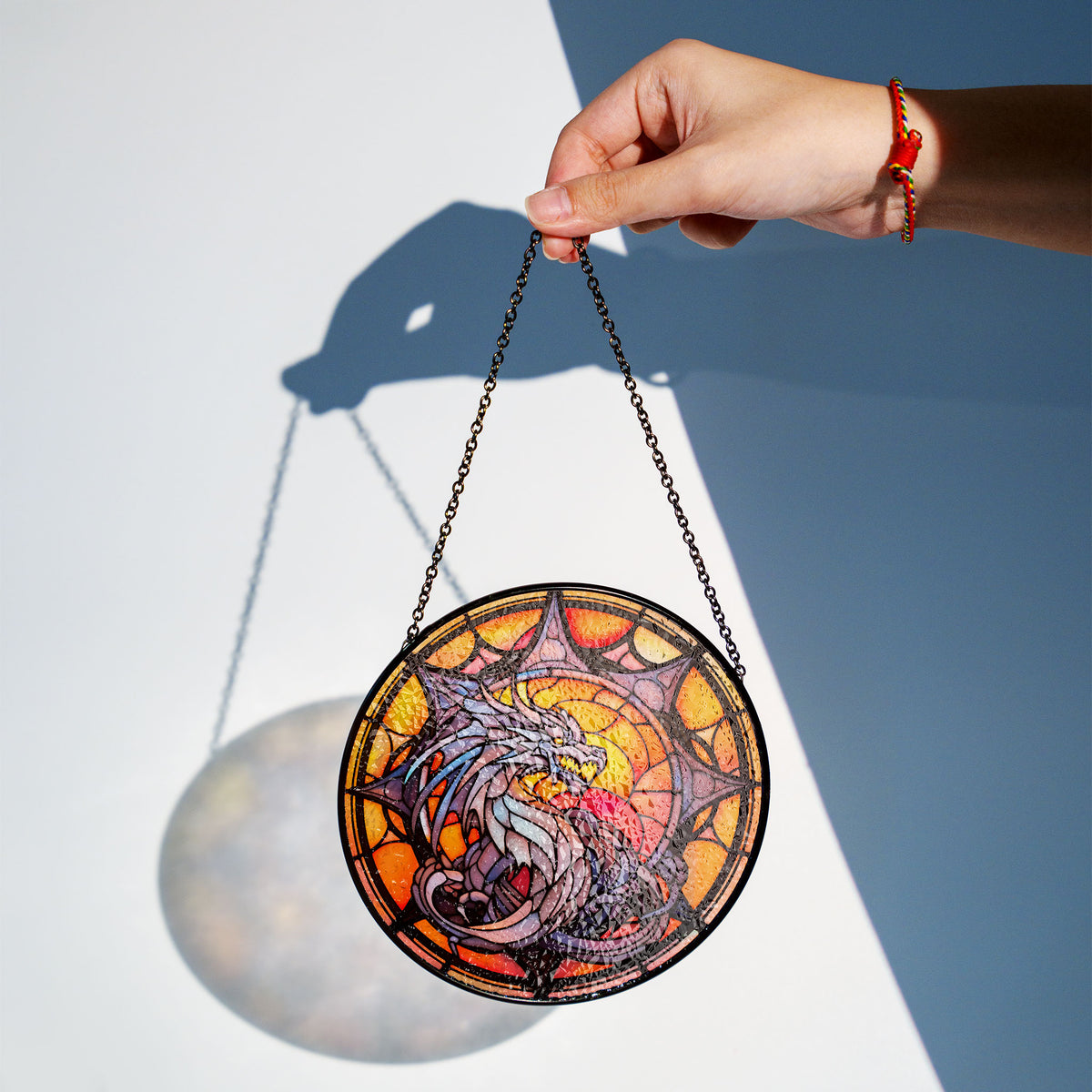 Silver Windscale Stained Glass Window Hanging Suncatcher