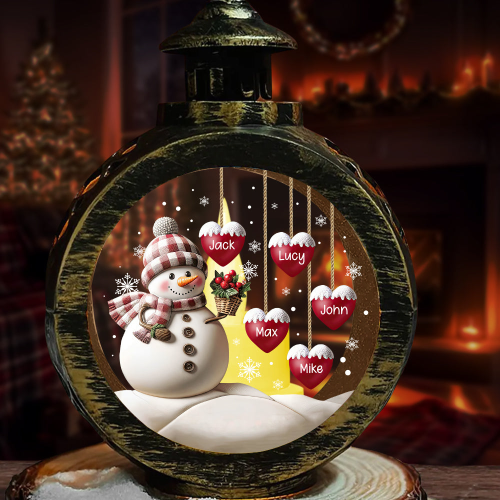 Grandma Snowman - Personalized Candlelight Lantern Ornament