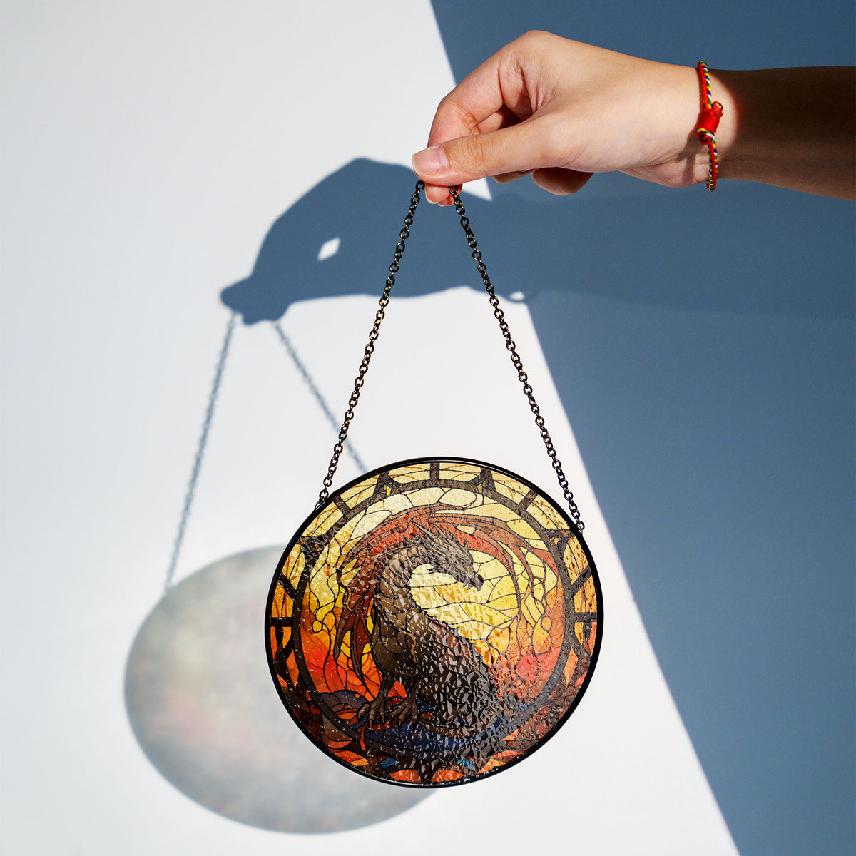 Crystal Emberlight Stained Glass Window Hanging Suncatcher