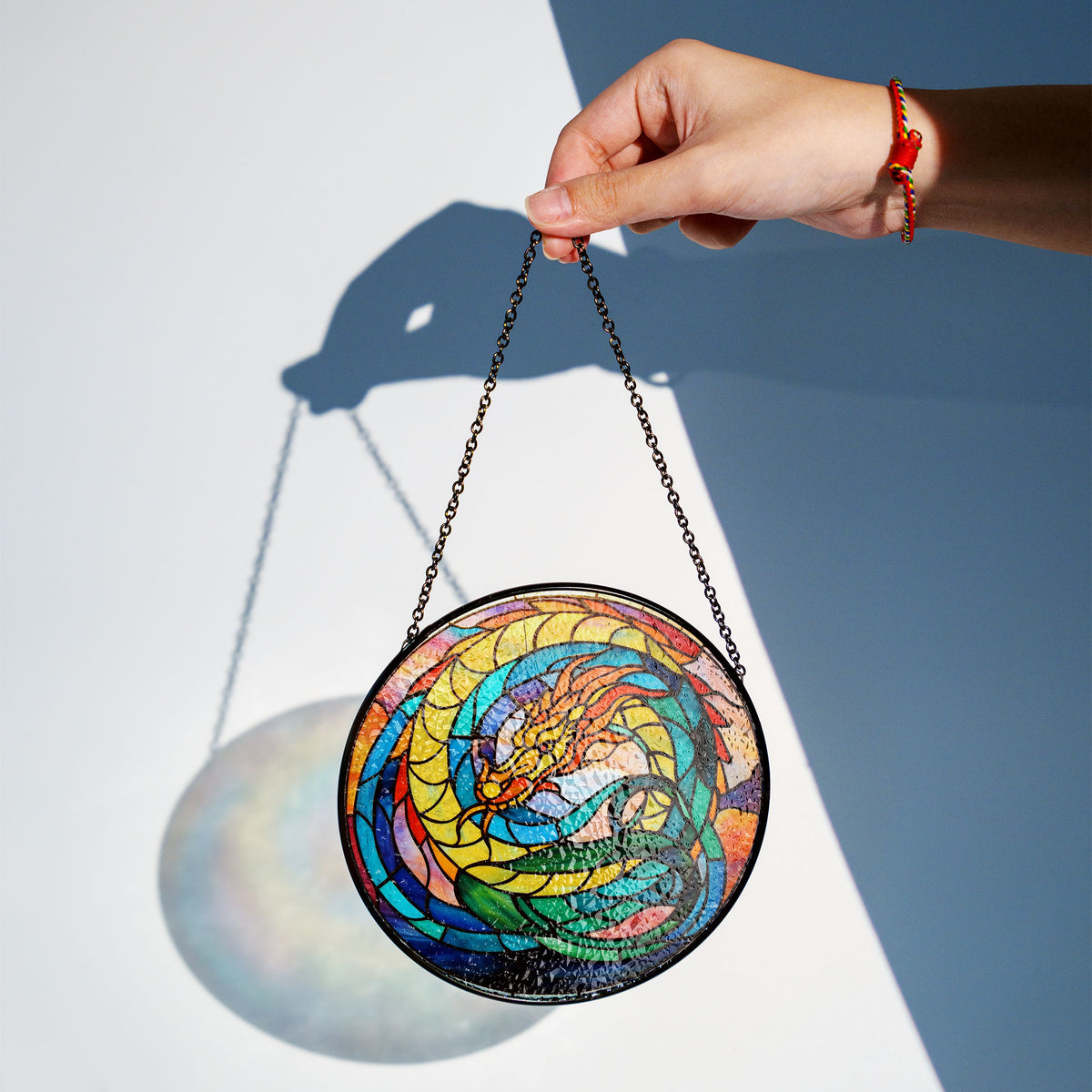 Eclipse Scales Stained Glass Window Hanging Suncatcher