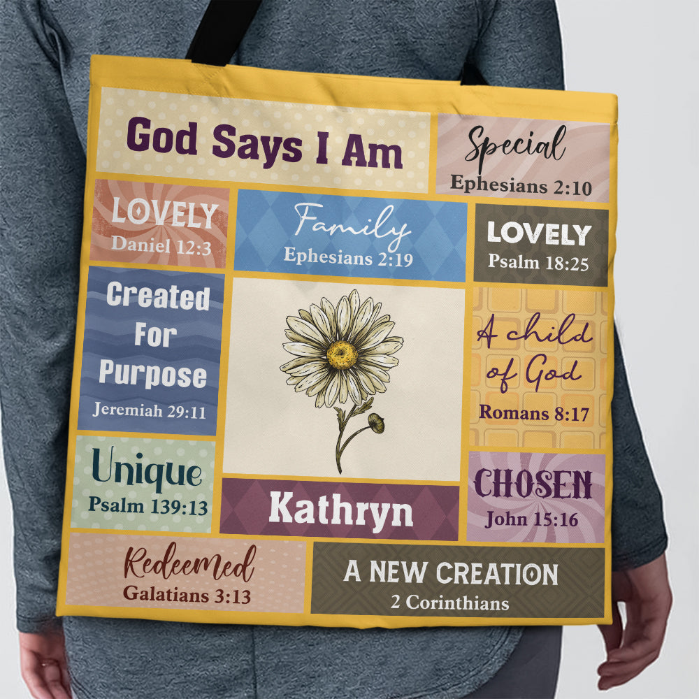 Flowers God Says Tote Bag
