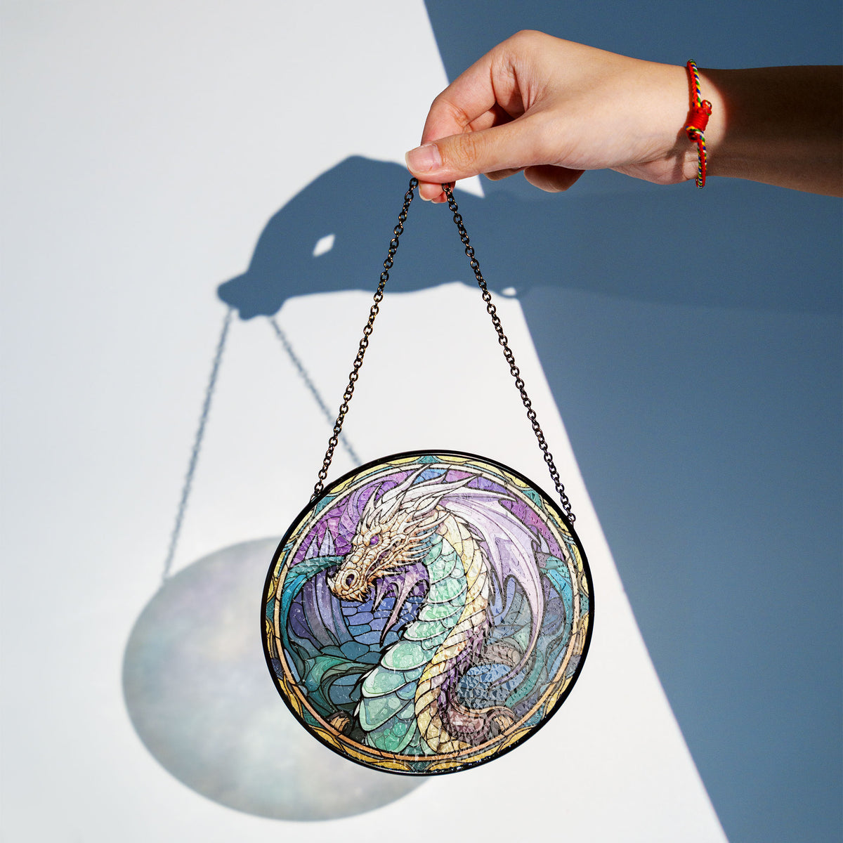 Opal Flamebinder Stained Glass Window Hanging Suncatcher