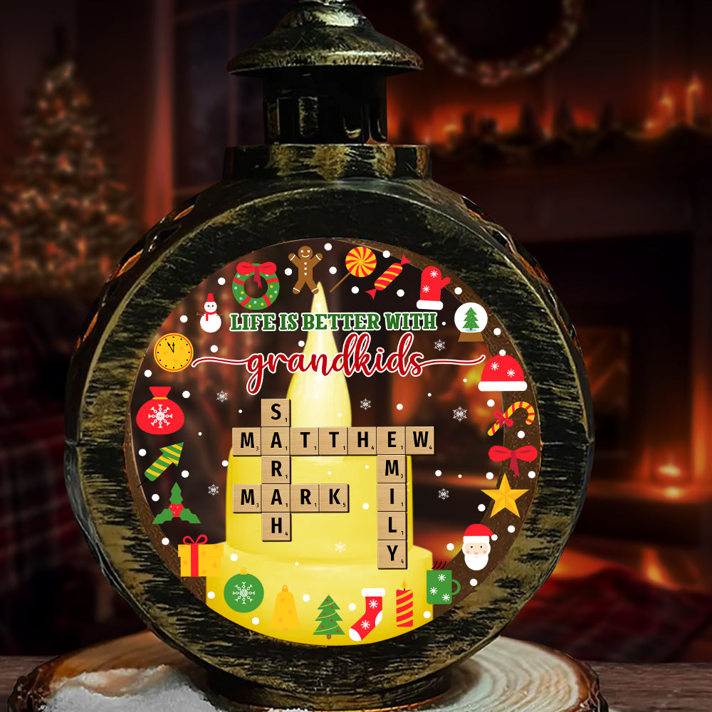 Grandkids - Personalized Candlelight Lantern Ornament