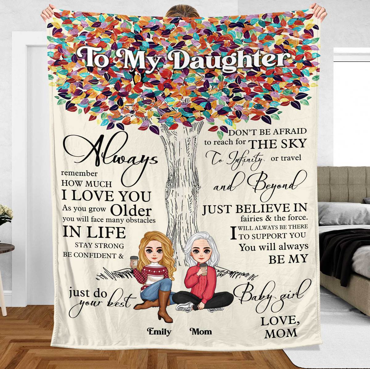 To My Daughter/Granddaughter I Love You - Personalized Blanket - Best Gift For Daughter, Granddaughter - Giftago