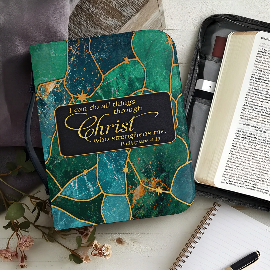 Strength in Christ - Leather Bible Cover