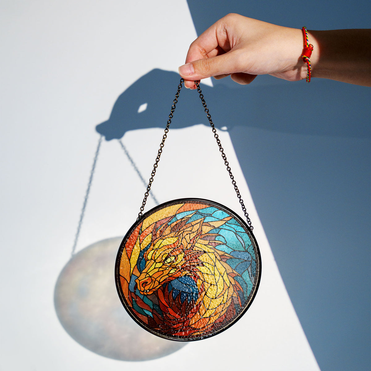 Sapphire Storm Stained Glass Window Hanging Suncatcher