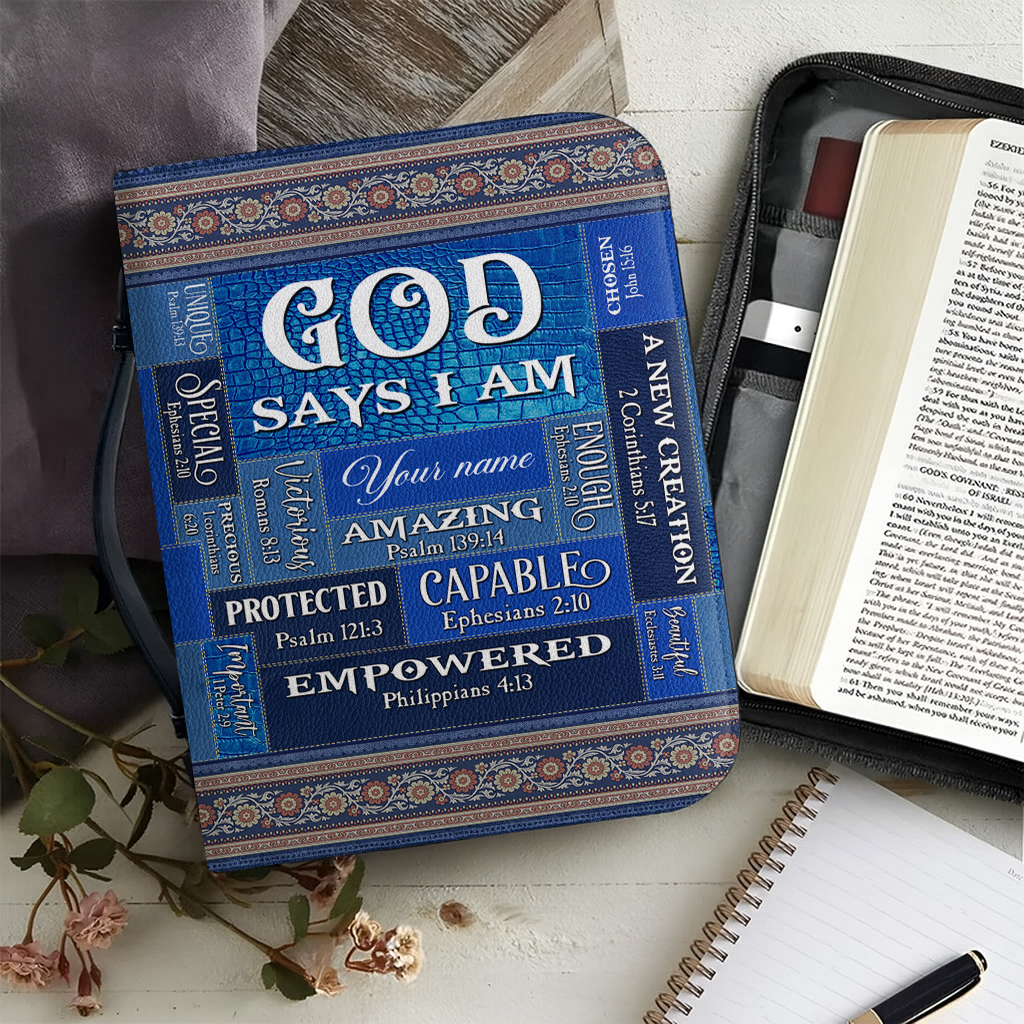 God Says I Am - Leather Bible Cover