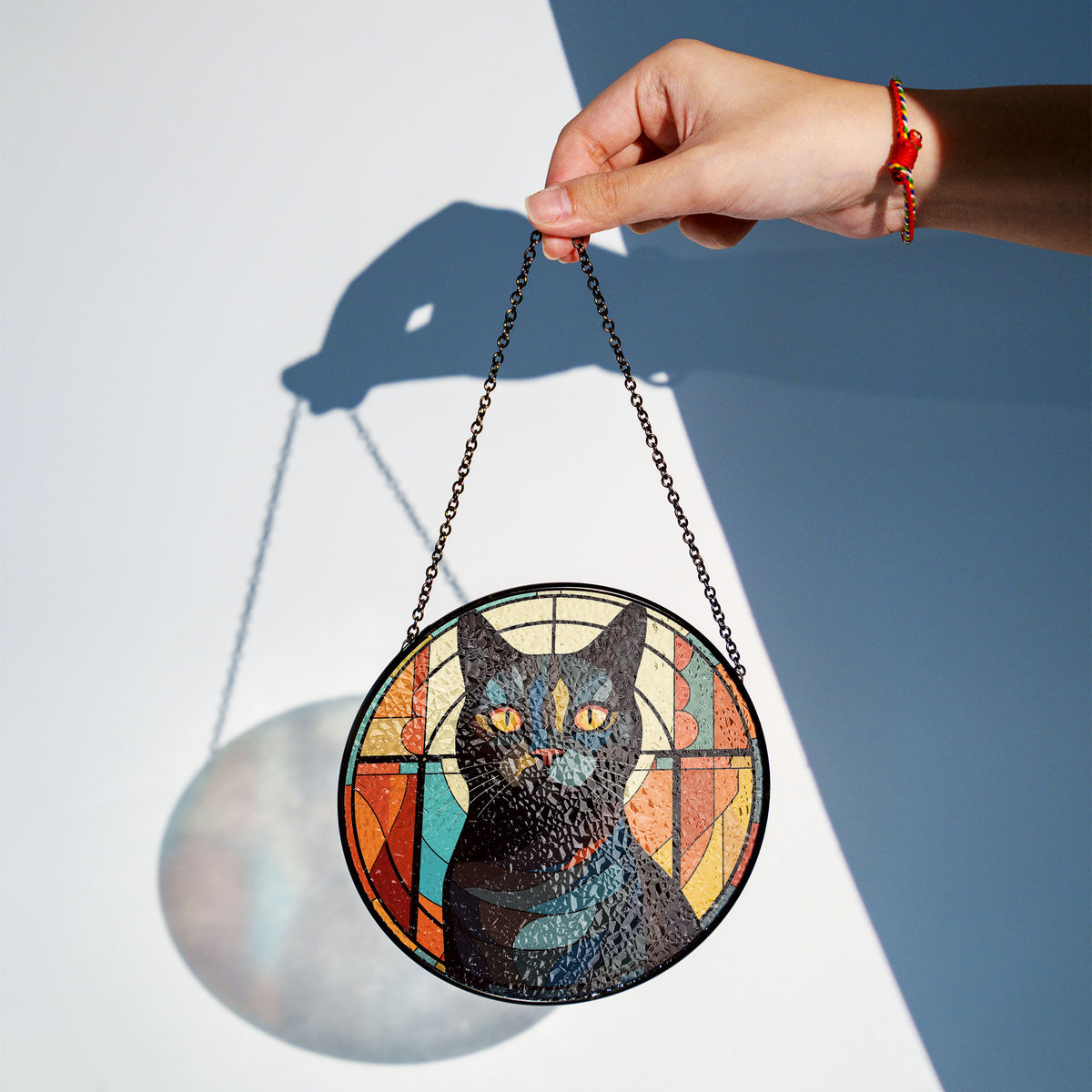 Moonlit Gaze Stained Glass Window Hanging Suncatcher